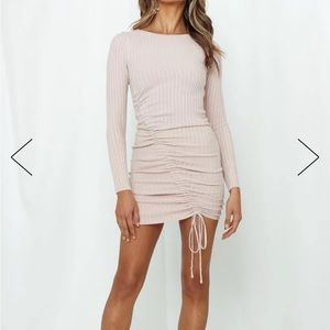 Blush knit dress
